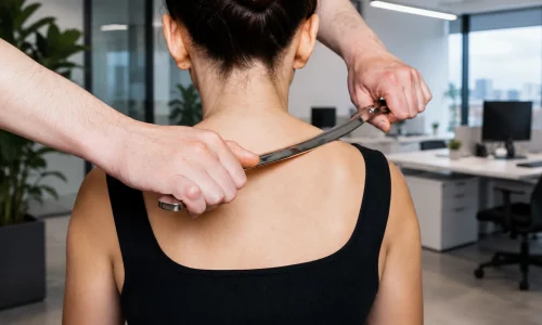 Faszienmassage des Nackens